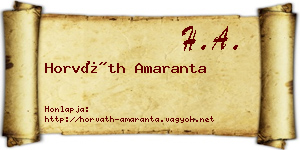 Horváth Amaranta névjegykártya